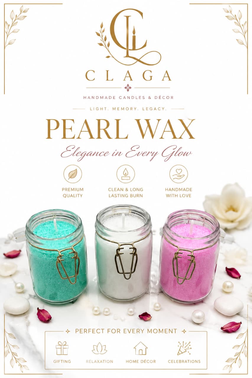 Clip Jar Pearl Wax Candle