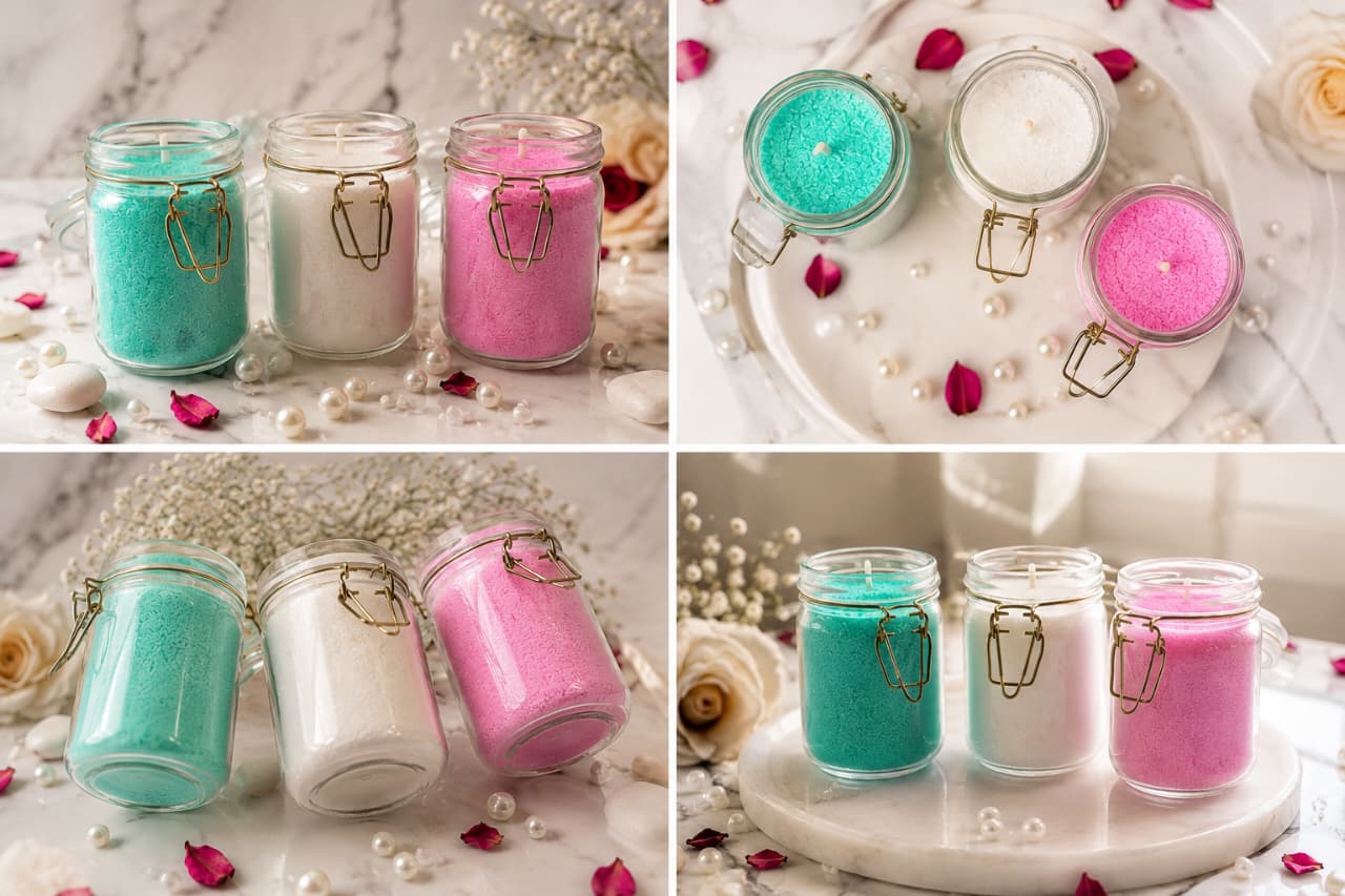 Clip Jar Pearl Wax Candle